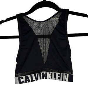 Calvin Klein Black Mesh Sports Bra Large